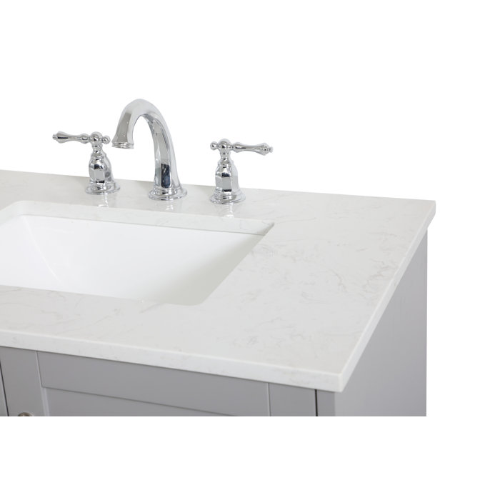 Mercury Row® Aleta 30'' Single Bathroom Vanity with Engineered Marble